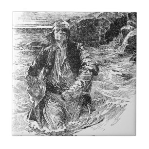 Azulejo De Cerâmica Piratas Antigos, Sir Henry Morgan no Oceano