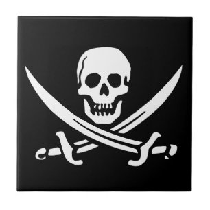 Azulejo De Cerâmica Pirate Jolly Roger Skull