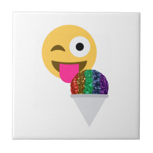 Azulejo De Cerâmica piscar os olhos emoji brilhante