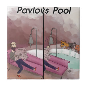 Azulejo De Cerâmica Piscina de Pavlov Cartoon Divertido