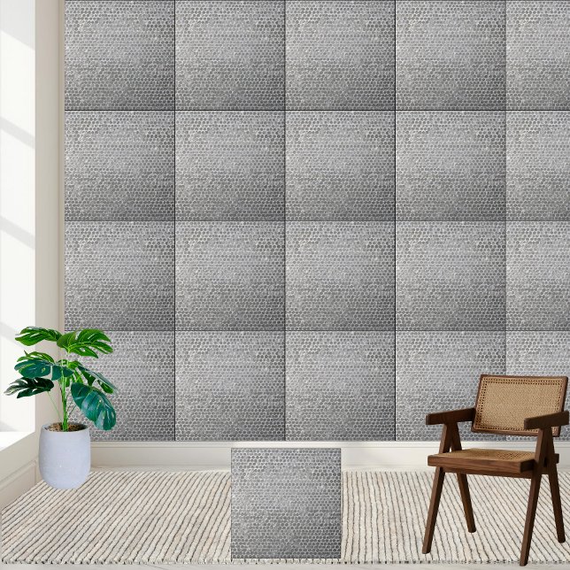 Azulejo De Cerâmica Piso de Na moda com pontas de prata texturizado (Silver Dotted Stone-like Stylish Floor Textured Ceramic Tile)