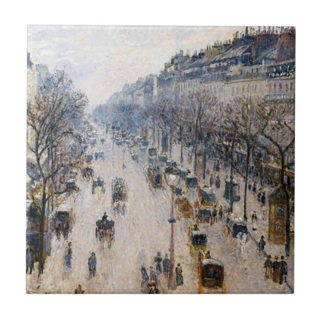 Azulejo De Cerâmica Pissarro - Boulevard Montmartre, Winter Morning (Frente)