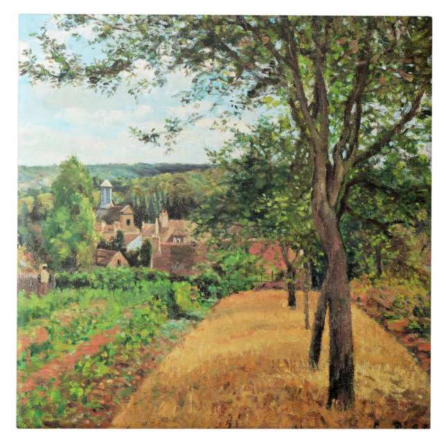 Azulejo De Cerâmica Pissarro - Pomares de Louveciennes, belas artes, (Frente)