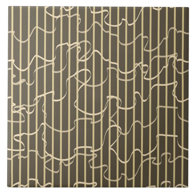 Azulejo De Cerâmica Pistachio Com Tiras Ondas (Frente)