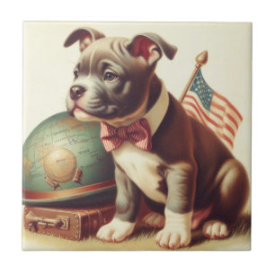 Azulejo De Cerâmica Pit Bull Terrier Painting