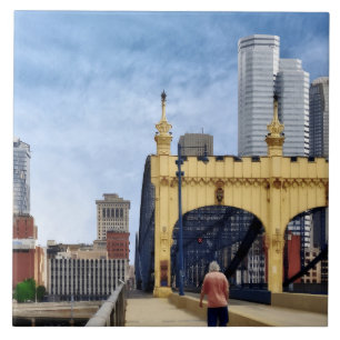 Azulejo De Cerâmica Pittsburgh - cruzando a ponte da rua de Smithfield
