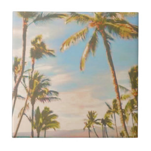 Azulejo De Cerâmica PixDezines vintage hawaiian Beach