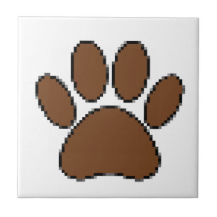 Azulejo De Cerâmica Pixel Dog Paw Print