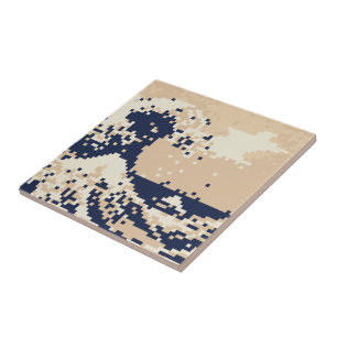 Azulejo De Cerâmica Pixel Tsunami 8 Bits Pixel Art