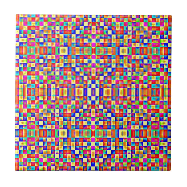 Azulejo De Cerâmica Pixels Coloridos (Frente)