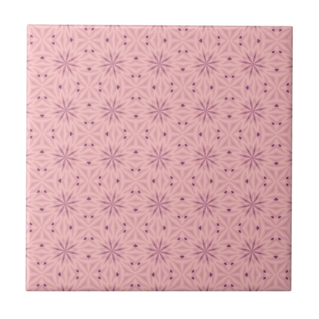 Azulejo De Cerâmica Pixels cor-de-rosa (Frente)