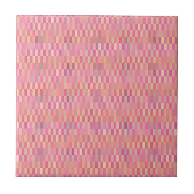 Azulejo De Cerâmica Pixels Rosa (Frente)