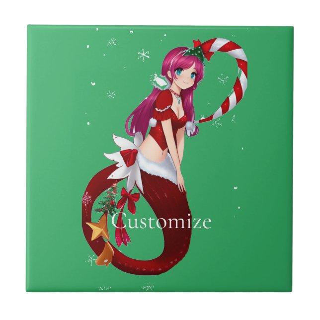 Azulejo De Cerâmica Pixie Mermaid Thunder_Cove Natal (Frente)