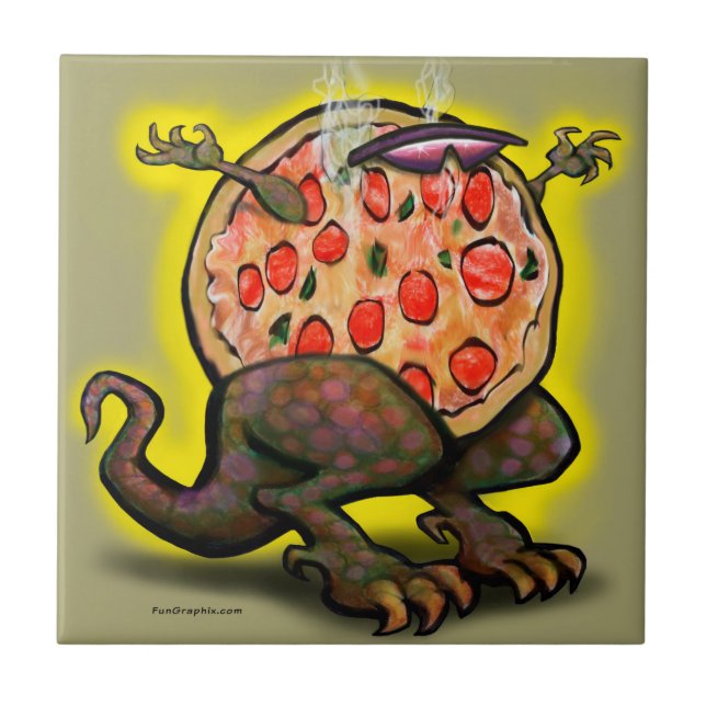 Azulejo De Cerâmica Pizza Beast (Frente)