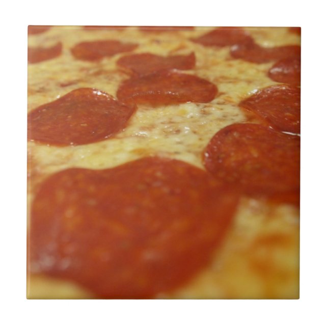 Azulejo De Cerâmica pizza de pepperoni (Frente)
