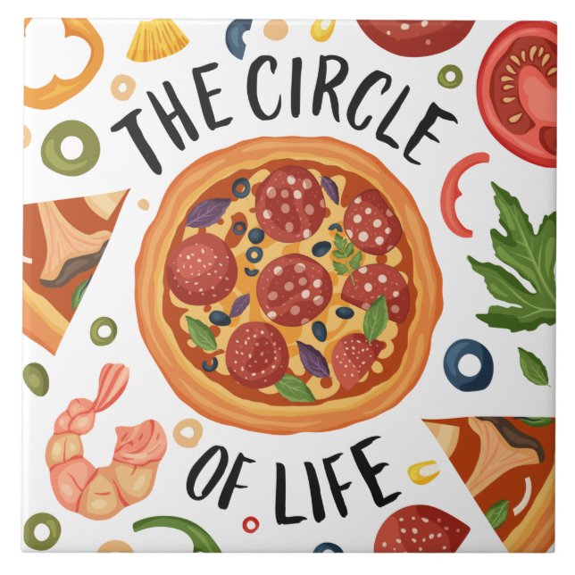 Azulejo De Cerâmica pizza legal amante gráficos e arte vocal ti (Frente)