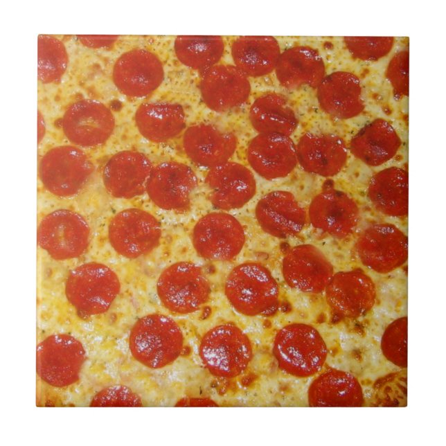 Azulejo De Cerâmica Pizza Pepperoni (Frente)