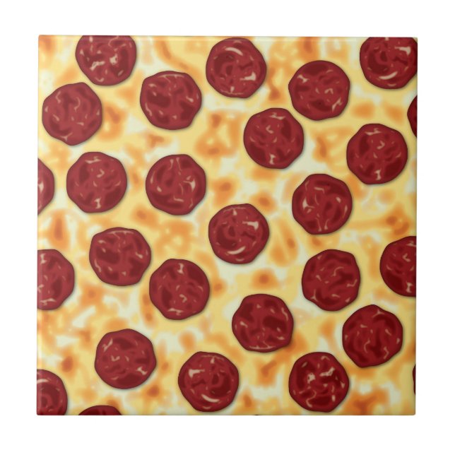 Azulejo De Cerâmica Pizza Pepperoni (Frente)