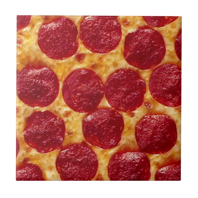 Azulejo De Cerâmica pizza pepperonis (Frente)