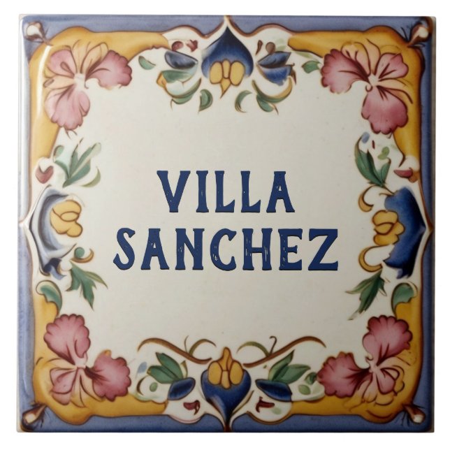 Azulejo De Cerâmica Placa de nome de casa de Design espanhol personali (Frente)