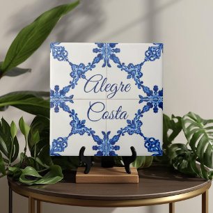 Azulejo De Cerâmica Placa de Nome de Casa Personalizada Azul Azulejo 