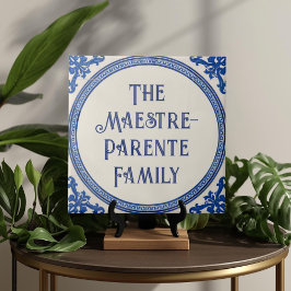 Azulejo De Cerâmica Placa de Nome de Casa Personalizada Azul Azulejo