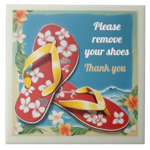 Azulejo De Cerâmica Placa de Remover Sapatos Havaiano Chinelos