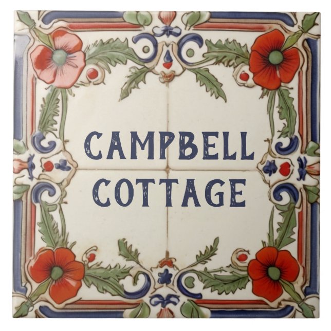 Azulejo De Cerâmica Placa de Sinal de Placa de Nome Personalizado de F (Frente)