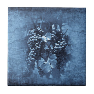 Azulejo De Cerâmica Placa de Uvas Azuis Vintage