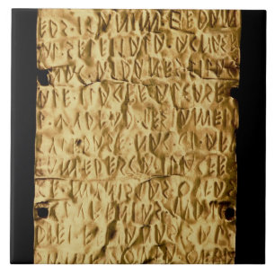 Azulejo De Cerâmica Placa Dourado com inscrição "longa" de Etruscan