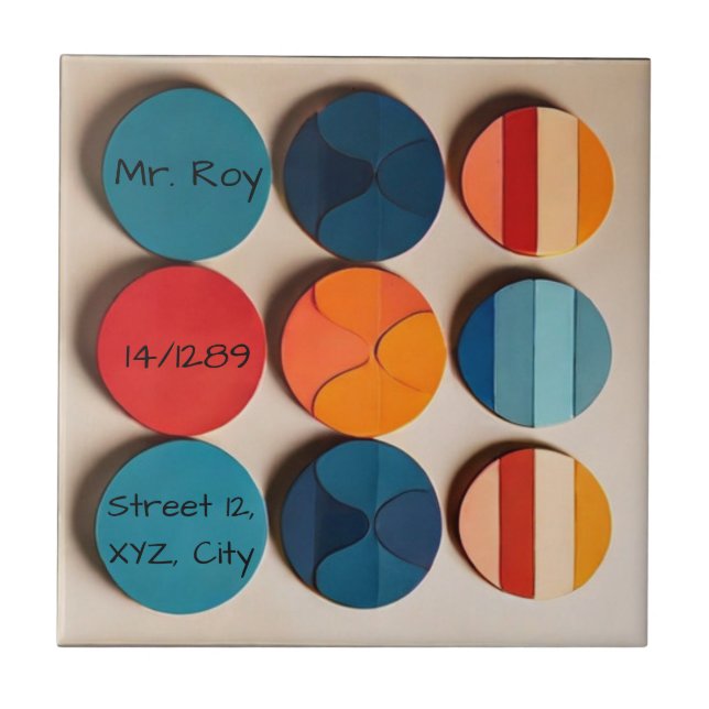 Azulejo De Cerâmica Placa inicial personalizada Meio século moderno ge (Frente)