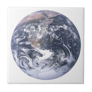 Azulejo De Cerâmica Planeta Terra do Dia da Terra Espacial