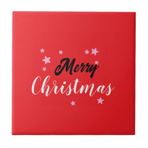 Azulejo De Cerâmica Planície Minimalista Única Clássica de Feliz Natal