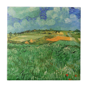 Azulejo De Cerâmica Planície perto de Auvers de Vincent van Gogh