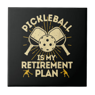 Azulejo De Cerâmica Plano de Aposentadoria Engraçado de Pickleball Vin