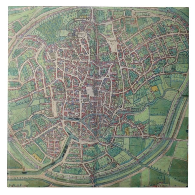 Azulejo De Cerâmica Plano de cidade de Bruxelas, 'do Terra de (Frente)