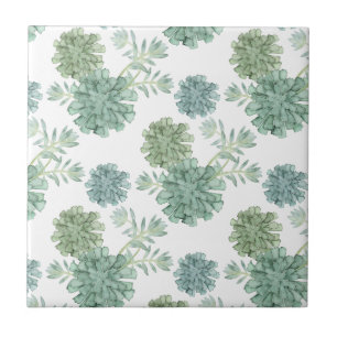 Azulejo De Cerâmica Plantar Felicidade Padrão Suculento