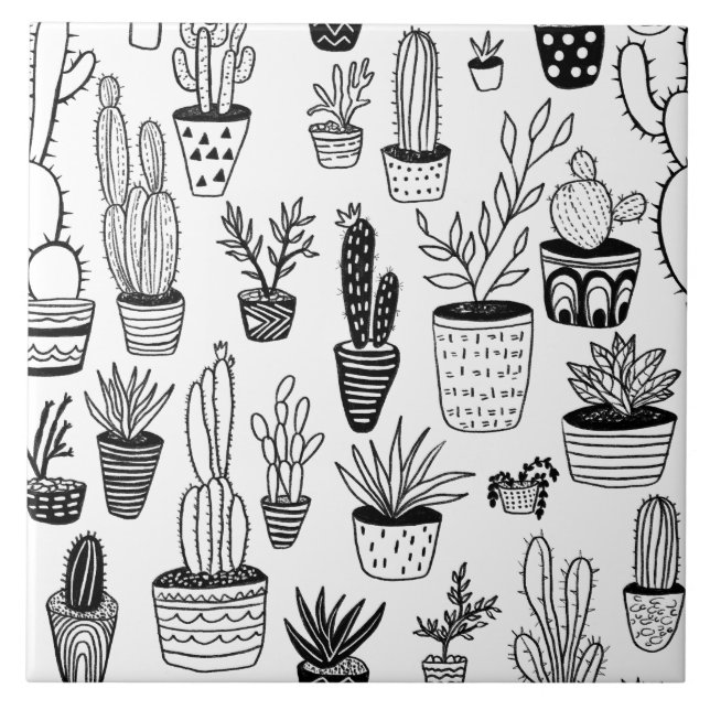 Azulejo De Cerâmica Plantas Cute Vedadas Amantes De Plantas Fábricas D (Frente)