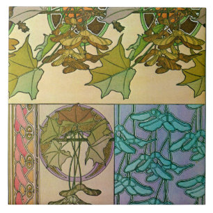 Azulejo De Cerâmica Plantas do Estilo Art Nouveau, Mucha