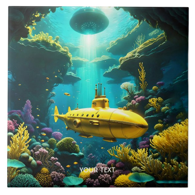 Azulejo De Cerâmica Plantas Marinhas Marinhas Fantasy (Frente)