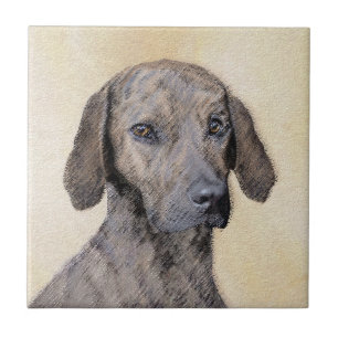 Azulejo De Cerâmica Plott Painting - Arte de Cachorro Original