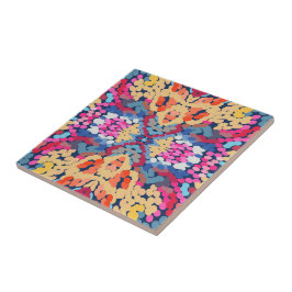 Azulejo De Cerâmica Plumeria Tropical Flores Apontadas Padrão de Azule