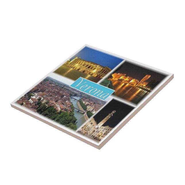 Azulejo De Cerâmica PMT003 VERONA, Mosaico, Piemonte, Itália (Lateral)