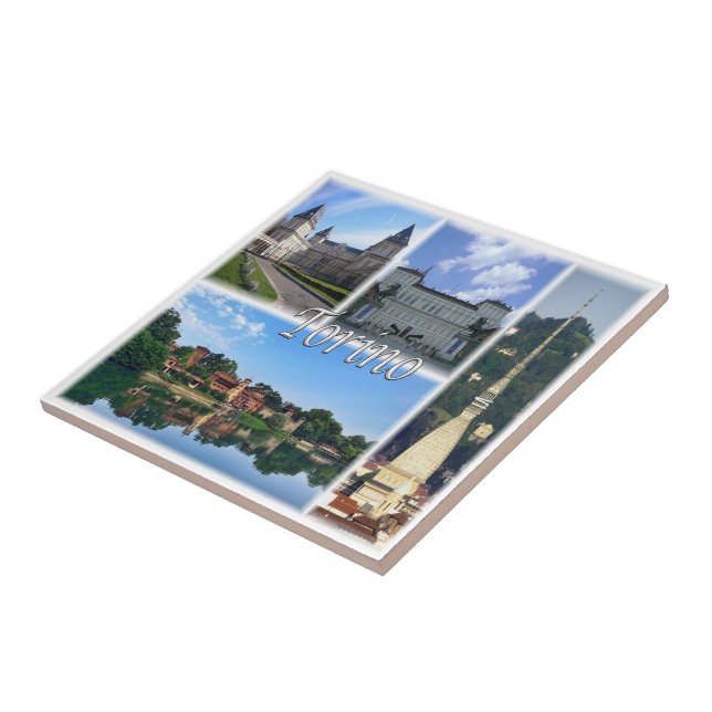 Azulejo De Cerâmica PMT004 TURIN, Mosaico, Piemonte, Itália (Lateral)