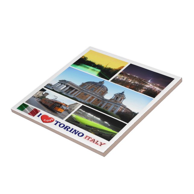 Azulejo De Cerâmica PMT015 TURIN I Love, Mosaic, Itália (Lateral)