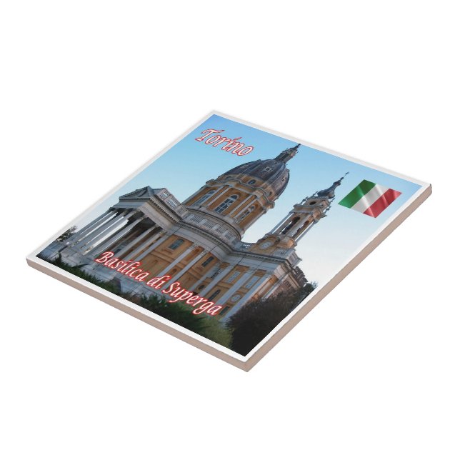 Azulejo De Cerâmica PMT018 TURIN Basilica de Superga, Itália (Lateral)