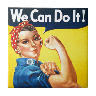 Azulejo De Cerâmica Podemos fazer isso! - Rosie the Riveter Vintage Ic