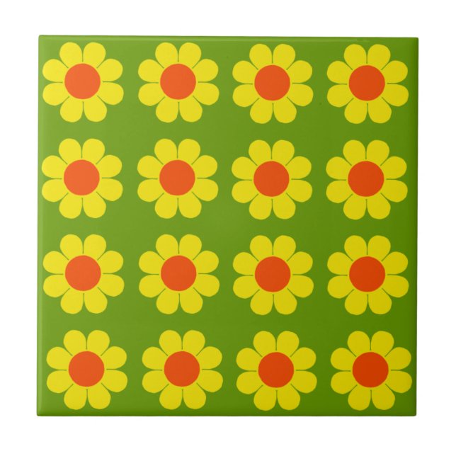 Azulejo De Cerâmica Poder Floral Personalizável (Frente)