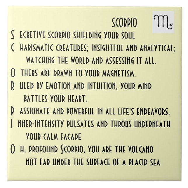 Azulejo De Cerâmica Poema da Escorpião (Frente)