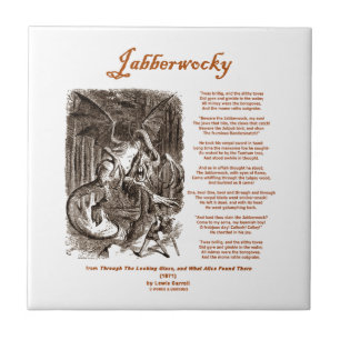 Azulejo De Cerâmica Poema de Jabberwocky por Lewis Carroll